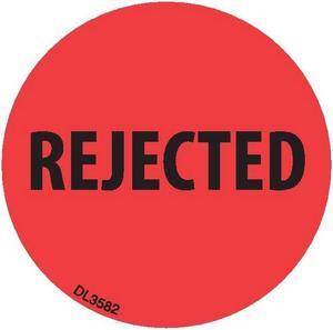 2" diameter Rejected labels (500 per Roll)
