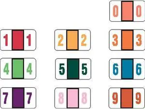 Jeter 6100 Compatible Numeric Labels, Laminated Stock, 15/16" X 1-5/8", Starter Set - 10 Rolls of 500