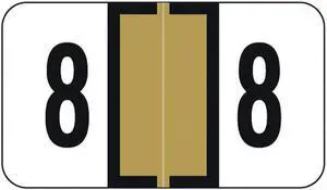 Jeter 0300 Compatible Numeric "8" Labels, Laminated Stock, 1-5/8" x 15/16" Individual Numbers - Roll of 500