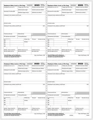 TFP W-2 P-Style 4-Up Employers Copies 1/D, 1/D, 1/D, 1/D - Pack of 500
