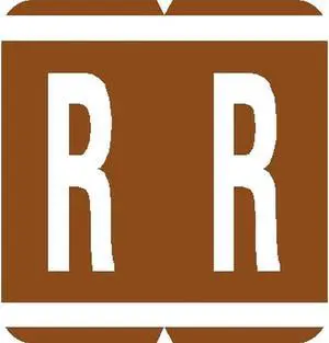 GBS Compatible "R" Labels, Laminated Stock, 1-5/16" X 1-1/4" Individual Letters - Pack of 200