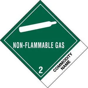 4" x 4-3/4" Non-Flammable Gas - Compressed Gases, N.O.S. UN1956 Labels (500 per Roll)