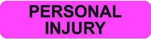 Insurance Labels, PERSONAL INJURY - Fl Pink, 1-1/4" X 5/16" (Roll of 500)