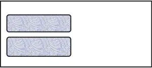 #9, Double Window Envelope, 3-7/8" x 8-7/8", 24# White Wove, Blue Woodgrain Inside Tint, (Box of 500)