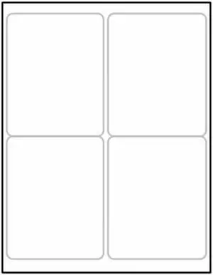 Laser Label Sheet, 4" x 5" Laser Finish, Flat Sheet and Pre-Die Cut Labels (Box of 100)