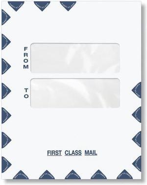 First Class Double Window Envelope, Peel & Seal, 9-1/2" x 12", Pack of 50