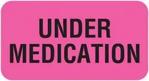 Under Medication 1-5/8" x 7/8" Fl-Pink Label (Roll of 560)