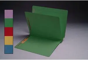 14pt Green Classification Folders, Full Cut END TAB, Letter Size, 1 Divider (Box of 25)