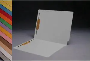 14pt White Folders, Full Cut 2-Ply END TAB, Letter Size, Fastener Pos #1 & #3 (Box of 50)