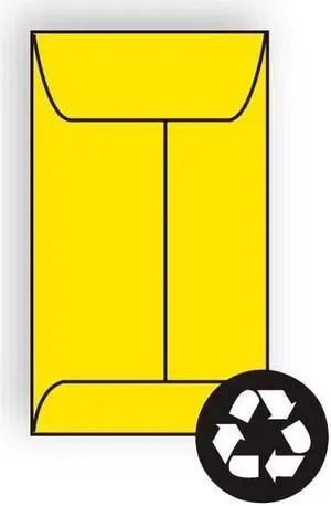 #5-1/2F Open End Coin Envelopes, 3-1/8" x 5-1/2", 24#, Recycled, Brightly Colored Yellow, Acid Free (Box of 500) #5-1/2F Open End Coin Envelopes, 3-1/8" x 5-1/2", 24#, Recycled, Brightly Colored Yellow, Acid Free (Box of 500)