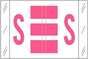 Tabbies Compatible "S" Labels, Polylaminated 100# Stock, 1 " X 1-1/2" Individual Letters - Roll of 500