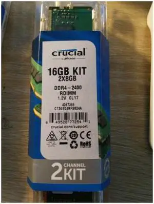 Crucial Technology 16GB (2x 8GB) 288-Pin RDIMM DDR4 (PC4-19200) Server Memory Module Kit CT2K8G4RFS824A