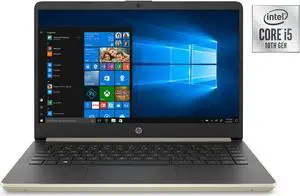 HP 14 Laptop, Intel 10th Gen Core i5-1035G1, 8GB SDRAM, 256GB SSD + 16GB Intel Optane memory, Pale Gold, 14-dq1040wm