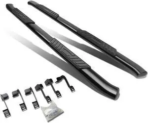 DNA Motoring STEPB-5C-003-BK For 2009 to 2020 Dodge Ram Truck 1500 2500 3500 Sedan Crew Cab Carbon Steel 5"Curved Side Step Nerf Bar Running Board Left+Right