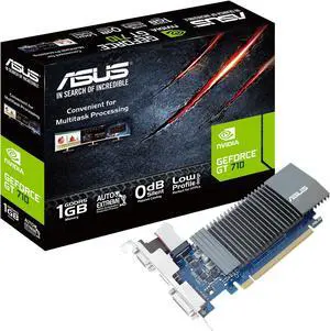 ASUS GT710-SL-1GD5-BRK GeForce GT 710 DirectX 12 90YV0AL2-M0NA00 1GB 32-Bit GDDR5 PCI Express 2.0 HDCP Ready Low Profile Video Card