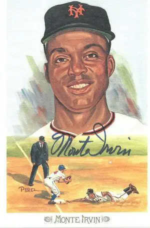 Monte Irvin signed 1989 New York Giants Perez-Steele Celebration Postcard (photo) #19- JSA Hologram #DD64320