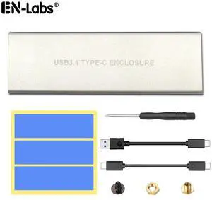 NVMe to USB Hard Drive Enclosure, USB 3.1 USB C to M.2 SSD NVMe PCIe Converter Adapter Type C Gen 2 10Gbps to M-Key HDD w/ Aluminum Case & Thermal Pad for 2280/2260/2242/2230 NVMe to USB Hard Drive Enclosure, USB 3.1 USB C to M.2 SSD NVMe PCIe Converter Adapter Type C Gen 2 10Gbps to M-Key HDD w/ Aluminum Case & Thermal Pad for 2280/2260/2242/2230