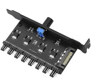Enlabs PCIFANCO4S 8 Channel 3-pin CPU / Case Fan speed Controller w/ OFF Switch,8 Way 12V/1.5A Max. 3pin Fan RPM Speed Reduce Regulator w/ PCI Slot Cover - Power by SATA Enlabs PCIFANCO4S 8 Channel 3-pin CPU / Case Fan speed Controller w/ OFF Switch,8 Way 12V/1.5A Max. 3pin Fan RPM Speed Reduce Regulator w/ PCI Slot Cover - Power by SATA