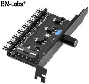 Enlabs PCIFANCO4D 8 Channel 3-pin CPU / Case Fan speed Controller w/ OFF Switch,8 Way 12V/1.5A Max. 3pin Fan RPM Speed Reduce Regulator w/ PCI Slot Cover - Power by Molex Enlabs PCIFANCO4D 8 Channel 3-pin CPU / Case Fan speed Controller w/ OFF Switch,8 Way 12V/1.5A Max. 3pin Fan RPM Speed Reduce Regulator w/ PCI Slot Cover - Power by Molex