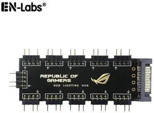 EnLabs 5V 3-Pin 10 Ports AURA RGB Lighting Hub,1 to 10 Lightning Synchronous Extension Hub to Motherboard for RBW LED Fan Compatible w/ GIGABYTE,ASUS,MSI,ASRock AURA Motherboard-1FT RGB Cable Include EnLabs 5V 3-Pin 10 Ports AURA RGB Lighting Hub,1 to 10 Lightning Synchronous Extension Hub to Motherboard for RBW LED Fan Compatible w/ GIGABYTE,ASUS,MSI,ASRock AURA Motherboard-1FT RGB Cable Include