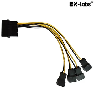 12cm Molex 4pin LP4 to Case cooling Fan 3-pin 3 Multi-Fan Out Power Adapter Converter Cable w/ 4x12V output 12cm Molex 4pin LP4 to Case cooling Fan 3-pin 3 Multi-Fan Out Power Adapter Converter Cable w/ 4x12V output