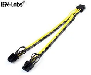 EnLabs PCIE6PSPL8P15CM PCIe Power Splitter Cable, GPU 6 Pin to Dual 8Pin Power Adapter PCI Express 6-pin to 2 x 8pin Ethereum Mining Video Card to PSU Power Cord - 6 Inches EnLabs PCIE6PSPL8P15CM PCIe Power Splitter Cable, GPU 6 Pin to Dual 8Pin Power Adapter PCI Express 6-pin to 2 x 8pin Ethereum Mining Video Card to PSU Power Cord - 6 Inches
