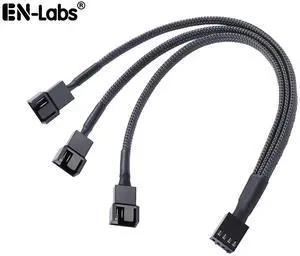 Black Net Jacket Sleeved 10 inch PWM 4pin 1 to 3 4-pins Fan Splitter Hub Power Fan-out Adapter Cable,Motherboard PMW 4-pin header 1x3 Fan-Out Power Cable - 10" Black Net Jacket Sleeved 10 inch PWM 4pin 1 to 3 4-pins Fan Splitter Hub Power Fan-out Adapter Cable,Motherboard PMW 4-pin header 1x3 Fan-Out Power Cable - 10"