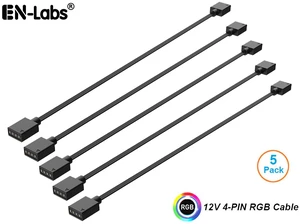 EnLabs 12V 4pin RGB Female to Female Flat Cable,4 Pin Extension Connector Cord Wire for PC RGB Fan Cooler & LED Light Strips-1.64FT - 5 Pack EnLabs 12V 4pin RGB Female to Female Flat Cable,4 Pin Extension Connector Cord Wire for PC RGB Fan Cooler & LED Light Strips-1.64FT - 5 Pack
