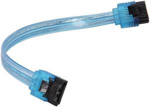 6 inch SATA3 SATA III 6Gb/s Serial ATA DATA cable w/ latch Locking for Hard Drive Disk HDD / SSD - UV Blue