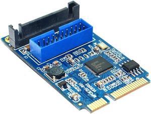 Motherboard Mini PCI Express to Dual USB 3.0 20-pin Expansion Card Adapter,Mini PCIe PCI-e to 2 ports USB 3.0 w/ SATA power