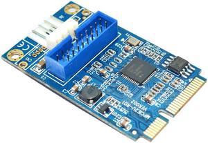 Motherboard Mini PCI Express to Dual USB 3.0 20-pin Expansion Card Adapter,Mini PCIe PCI-e to 2 ports USB w/ Molex 4-pin Power