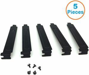 5pcs/lot Black Hard Steel PCI Slot Covers Bracket w/ Screws, Full Profile Expansion Dust Filter Blanking Plate for PCI