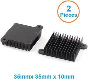 2pcs/lot Anodized Black Aluminum Heatsink 35x35x10mm CPU Southbridge IC Transistor chip Cooling Radiator Cooler w/ Screws