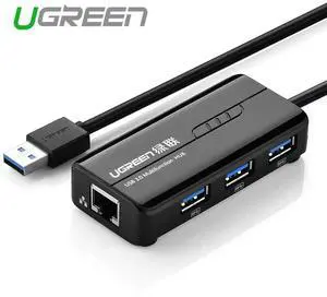 UGREEN 3 Ports USB 3.0 Hub with 10/100/1000Mbps Gigabit Ethernet Network Support Windows 8.1/8/7, XP, Vista, Mac OS X and Linux UGREEN 3 Ports USB 3.0 Hub with 10/100/1000Mbps Gigabit Ethernet Network Support Windows 8.1/8/7, XP, Vista, Mac OS X and Linux