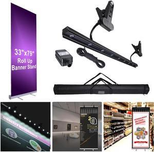 2x Economy 33"x79" Retractable Roll Up Banner Stand Trade Show Display