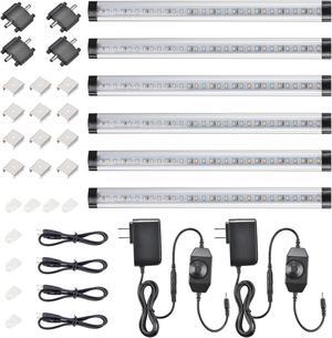 Yescom 90 LEDs Under Cabinet Lighting Kit Plug in 3000K Kitchen Counter Light 6 Pack