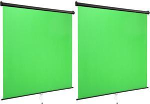 Yescom 2 Pack 73" x 82" Retractable Green Screens Wall Ceiling Mounted for Video Studio