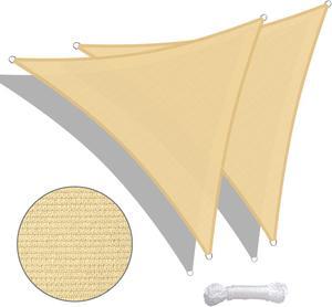 Yescom 2 Pack 11 Ft 97% UV Block Triangle Sun Shade Sail Canopy Outdoor Pool Lawn Deck