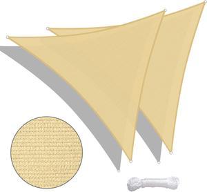 Yescom 2 Pack 20 Ft 97% UV Block Triangle Sun Shade Sail Canopy Outdoor Pool Cover Net