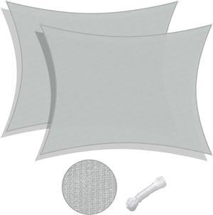 Yescom 2 Pack 13x10 Ft 97% UV Block Rectangle Sun Shade Sail HDPE Canopy Cover Net Deck