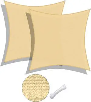 Yescom 2 Pack 16x16 Ft 97% UV Block Square Sun Shade Sail Canopy Outdoor Patio Poolside