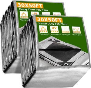Yescom 2 Pack 30x50 Ft Waterproof Poly Tarp Heavy Duty Protect Cover 10-mil Tarpaulin Yescom 2 Pack 30x50 Ft Waterproof Poly Tarp Heavy Duty Protect Cover 10-mil Tarpaulin