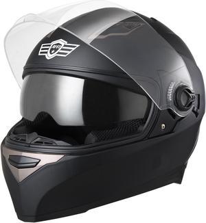 AHR RUN-F1 DOT Motorcycle Full Face Helmet Dual Visors ABS Sheel Street Bike Touring Racing Sports