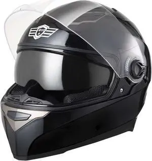 AHR RUN-F1 Motorcycle Full Face Helmet Dual Visors ABS Air Vent Motorbike Touring Sports DOT Approved