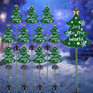 Solar Christmas Tree Stake Lights Solar Pathway Light for Garden Yard Lawn 12Pcs