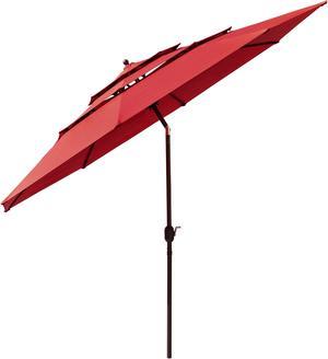 Yescom 11 Ft 3 Tier Patio Umbrella with Crank Handle Push to Tilt   Backyard