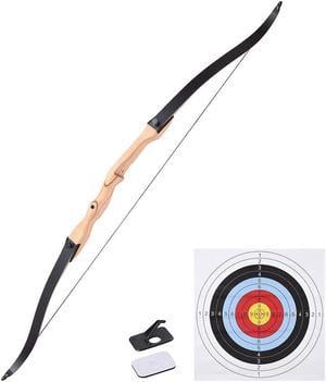 Yescom 68" Recurve Bow Right Hand Draw Weight 30lbs Traditional Archery Hunting Take Down Long Bow