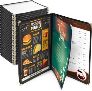 30 Non-Toxic Menu Covers 8.5x11 Black Book Style Cafe 3 Page 6 View