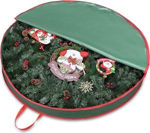 48" Christmas Wreath Storage Bag Handle Garland Holiday Container Decoration