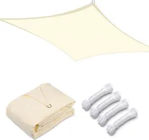 Yescom 18x18 Ft 97% UV Block Square Sun Shade Sail HDPE Canopy Patio Garden Pool Yard